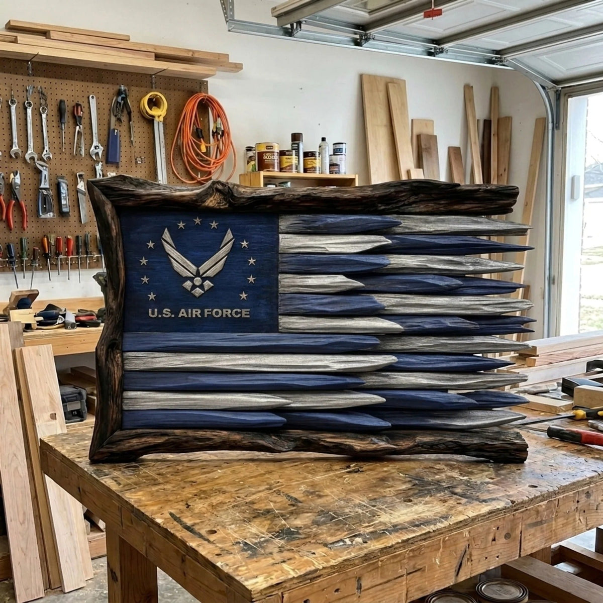 Rustic Military Wood Flags