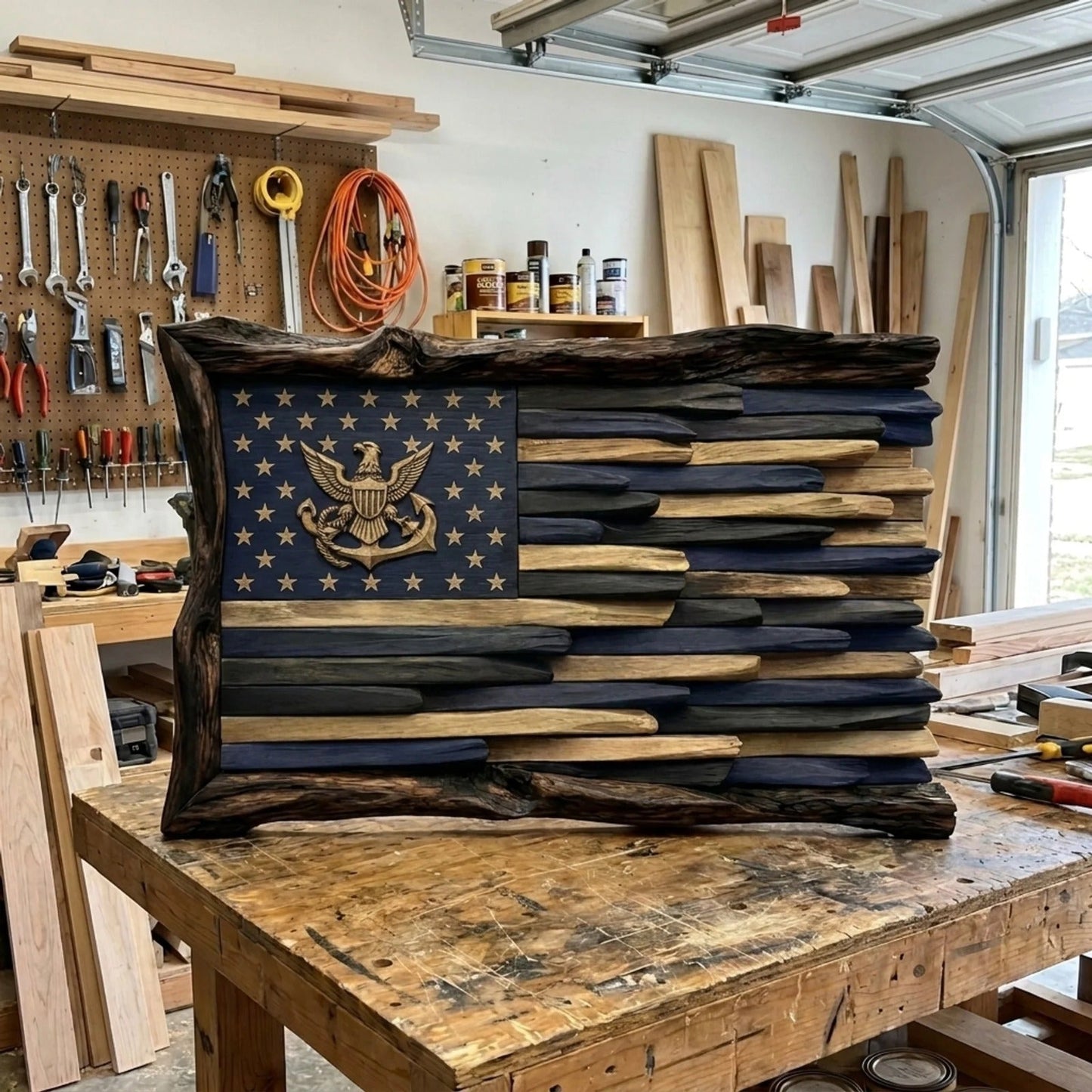 Rustic Military Wood Flags